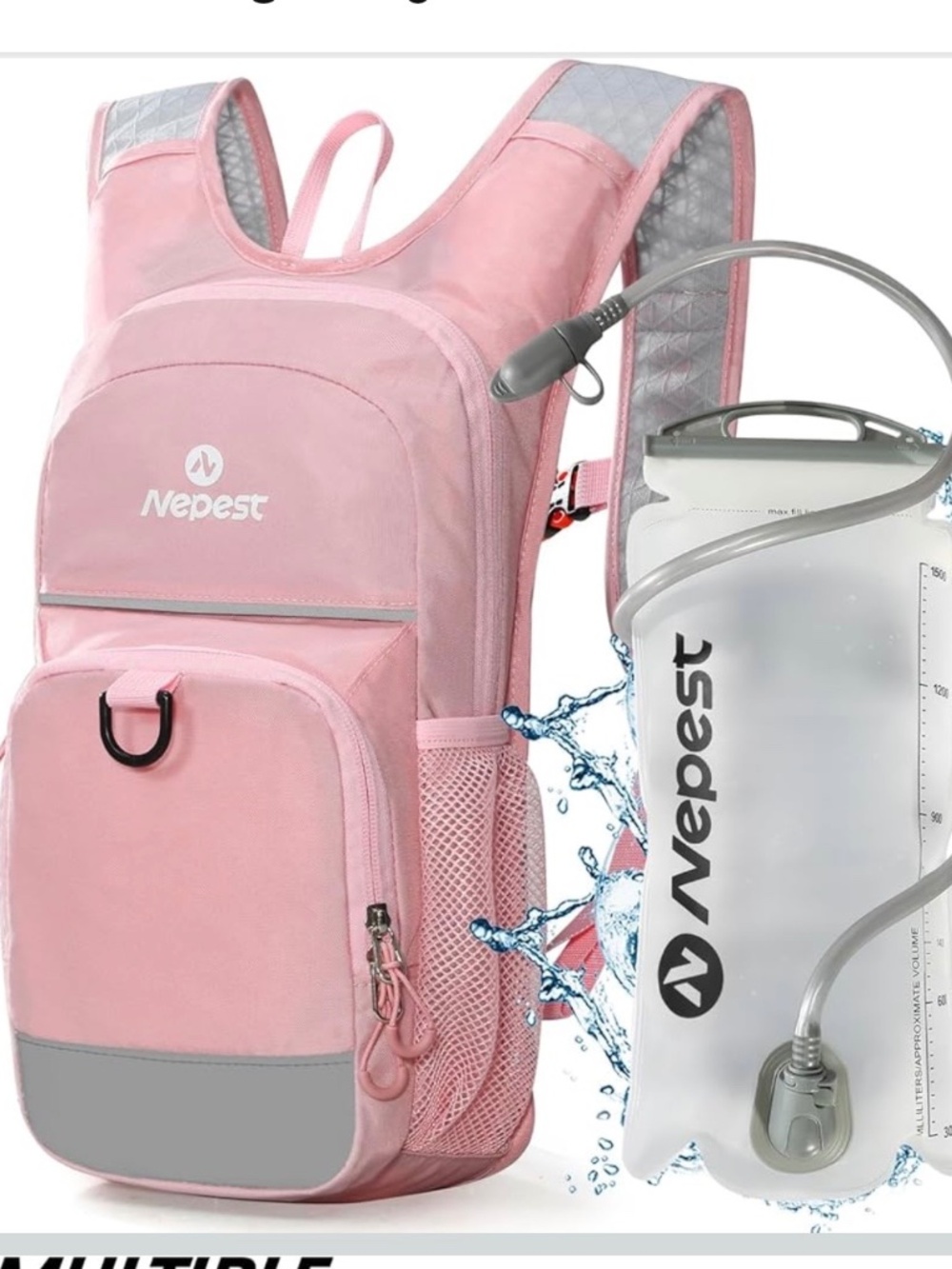 Nepest Kids Mini Water Backpack with 1.5L Water Bladder for Hiking Cycling Run